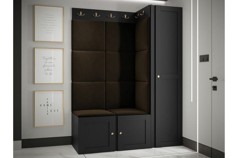 Highboard Dunvegan - Musta - Säilytys - Kaappi - Säilytyskaappi