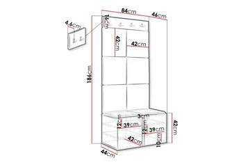 Highboard Dunvegan - Musta - Säilytys - Kaappi - Säilytyskaappi