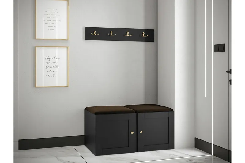 Highboard Dunvegan - Musta - Säilytys - Kaappi - Säilytyskaappi