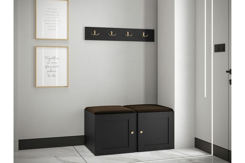 Highboard Dunvegan - Musta - Säilytys - Kaappi - Säilytyskaappi