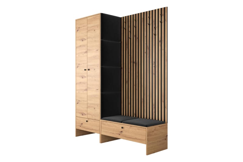Highboard Dunvegan - Musta - Säilytys - Kaappi - Säilytyskaappi