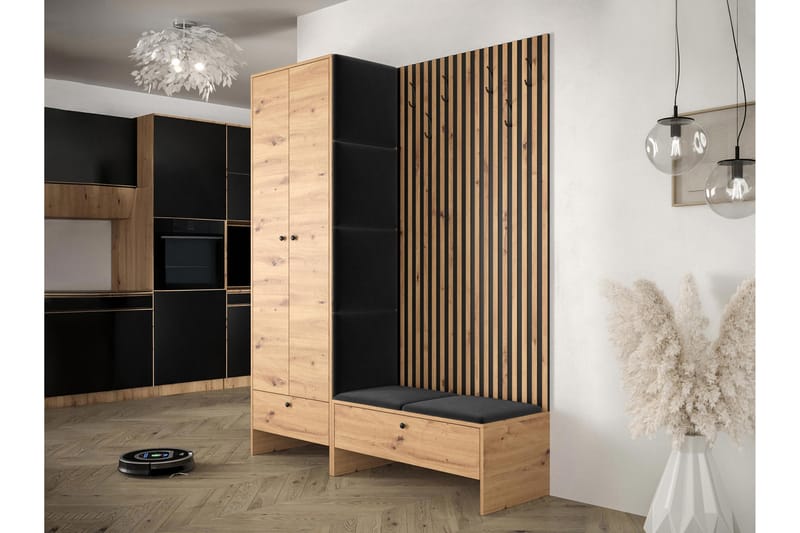 Highboard Dunvegan - Musta - Säilytys - Kaappi - Säilytyskaappi
