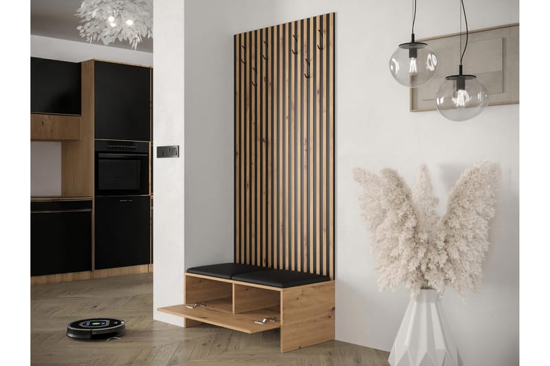 Highboard Dunvegan - Musta - Säilytys - Kaappi - Säilytyskaappi