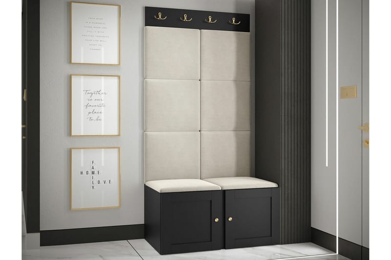 Highboard Dunvegan - Musta - Säilytys - Kaappi - Säilytyskaappi