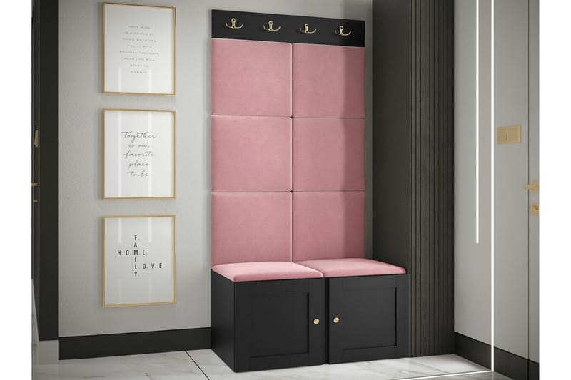 Highboard Dunvegan - Musta - Säilytys - Kaappi - Säilytyskaappi