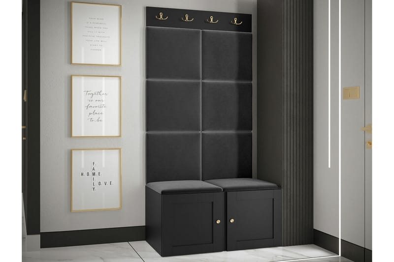 Highboard Dunvegan - Musta - Säilytys - Kaappi - Säilytyskaappi