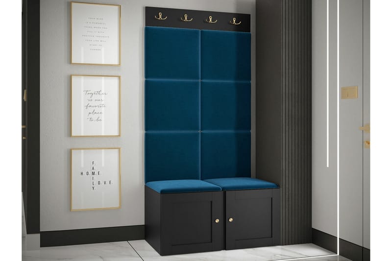 Highboard Dunvegan - Musta - Säilytys - Kaappi - Säilytyskaappi