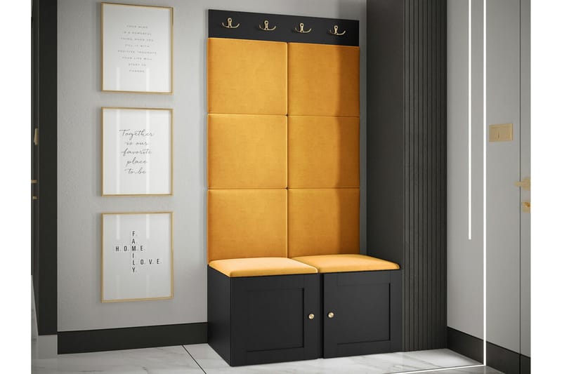Highboard Dunvegan - Musta - Säilytys - Kaappi - Säilytyskaappi