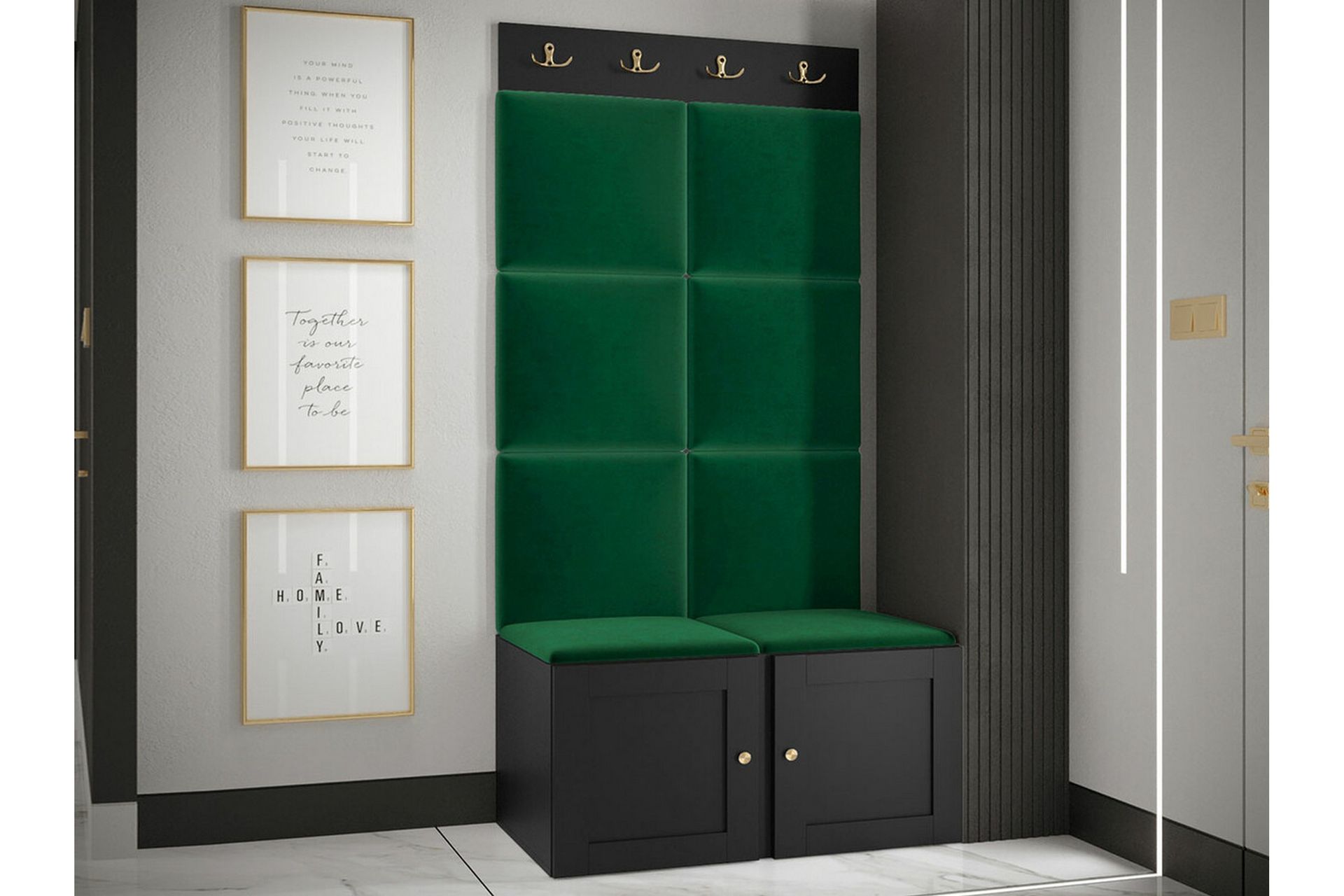 Highboard Dunvegan - Musta - Säilytys - Kaappi - Säilytyskaappi