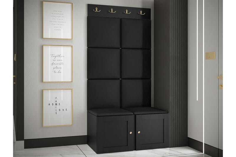 Highboard Dunvegan - Musta - Säilytys - Kaappi - Säilytyskaappi
