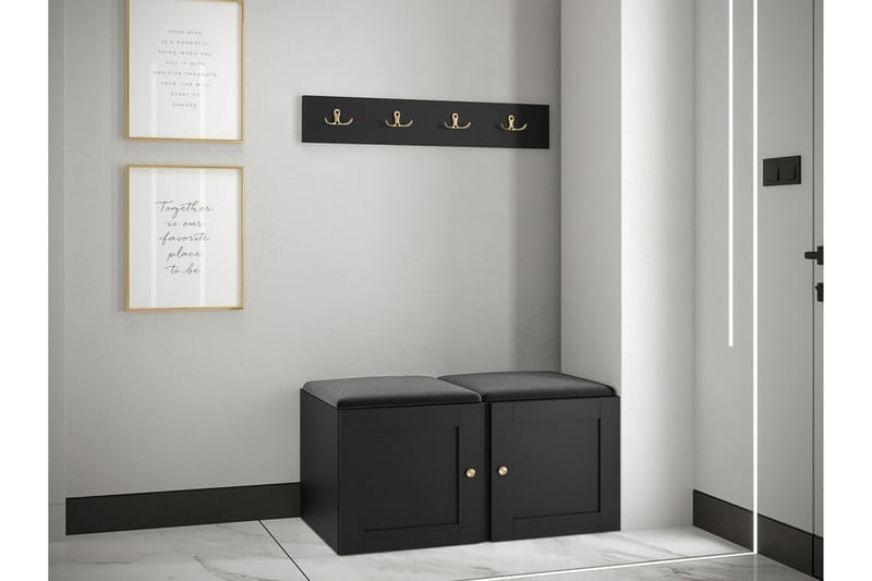 Highboard Dunvegan - Musta - Säilytys - Kaappi - Säilytyskaappi