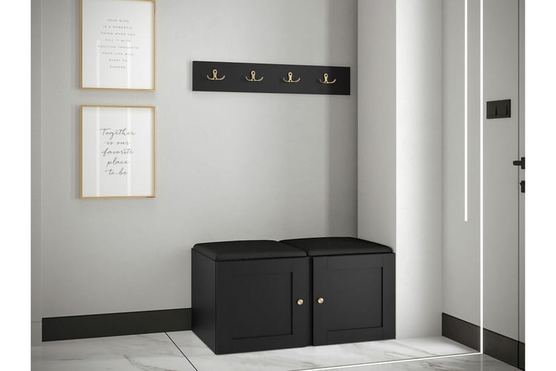 Highboard Dunvegan - Musta - Säilytys - Kaappi - Säilytyskaappi