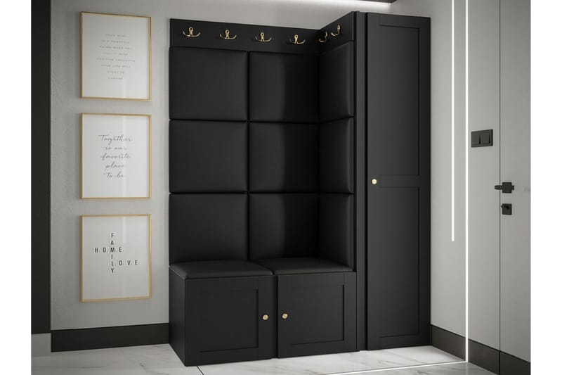 Highboard Dunvegan - Musta - Säilytys - Kaappi - Säilytyskaappi
