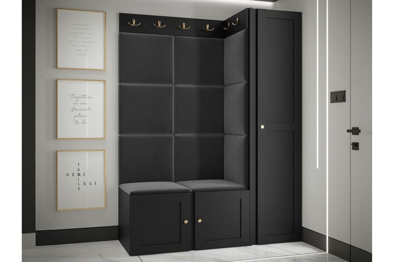 Highboard Dunvegan - Musta - Säilytys - Kaappi - Säilytyskaappi