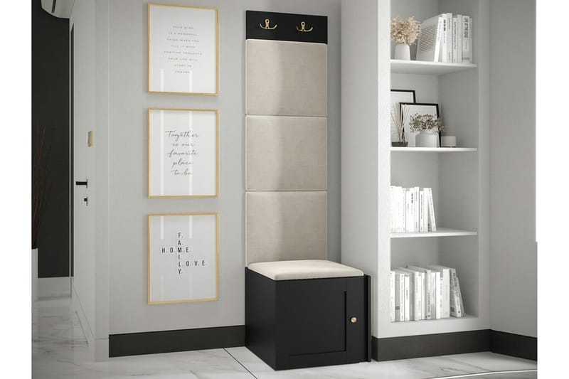 Highboard Dunvegan - Musta - Säilytys - Kaappi - Säilytyskaappi