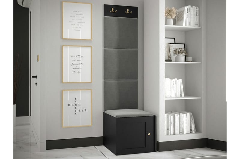Highboard Dunvegan - Musta - Säilytys - Kaappi - Säilytyskaappi