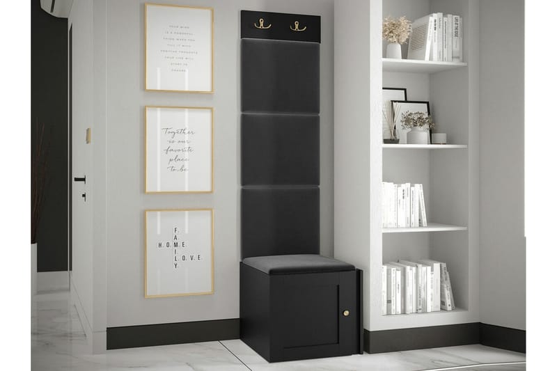 Highboard Dunvegan - Musta - Säilytys - Kaappi - Säilytyskaappi