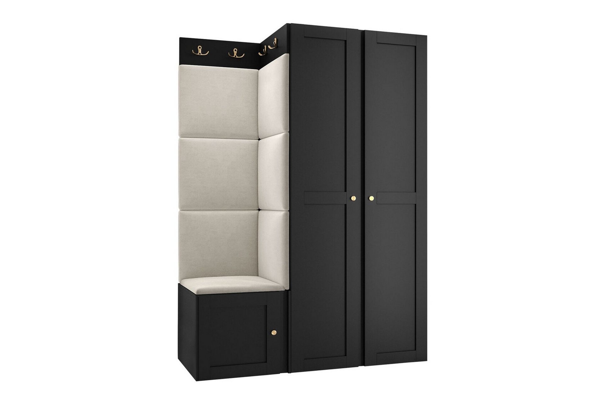 Highboard Dunvegan - Musta - Säilytys - Kaappi - Säilytyskaappi