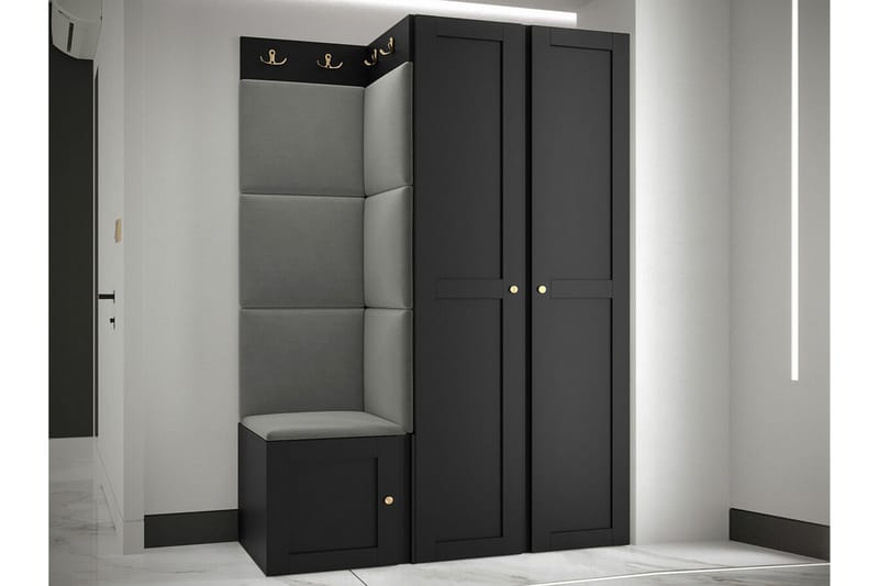 Highboard Dunvegan - Musta - Säilytys - Kaappi - Säilytyskaappi