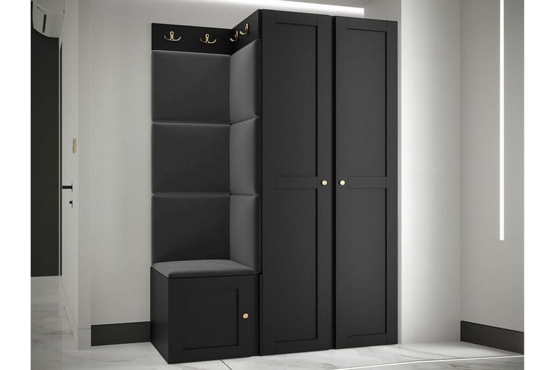 Highboard Dunvegan - Musta - Säilytys - Kaappi - Säilytyskaappi