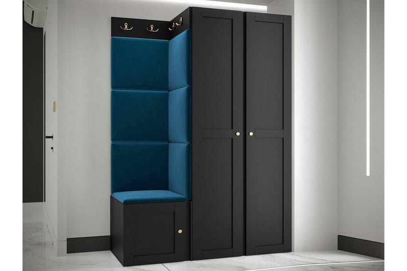 Highboard Dunvegan - Musta - Säilytys - Kaappi - Säilytyskaappi