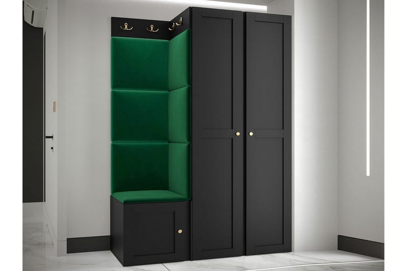 Highboard Dunvegan - Musta - Säilytys - Kaappi - Säilytyskaappi