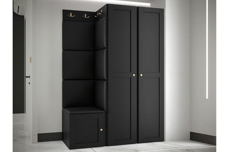 Highboard Dunvegan - Musta - Säilytys - Kaappi - Säilytyskaappi