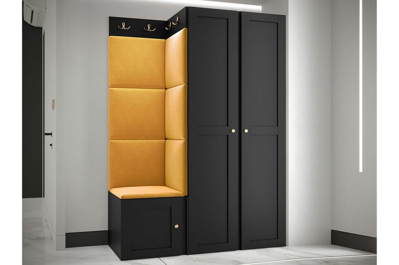 Highboard Dunvegan - Musta - Säilytys - Kaappi - Säilytyskaappi