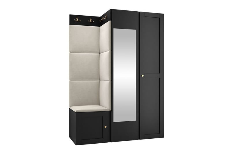 Highboard Dunvegan - Musta - Säilytys - Kaappi - Säilytyskaappi
