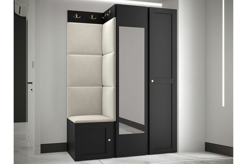 Highboard Dunvegan - Musta - Säilytys - Kaappi - Säilytyskaappi