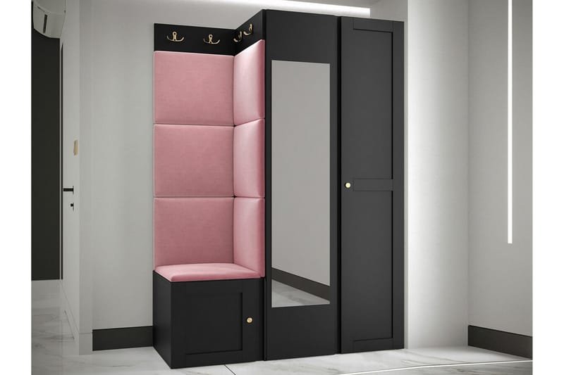 Highboard Dunvegan - Musta - Säilytys - Kaappi - Säilytyskaappi