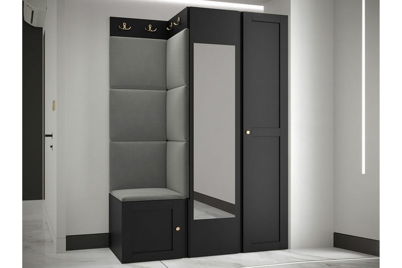 Highboard Dunvegan - Musta - Säilytys - Kaappi - Säilytyskaappi