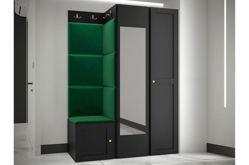 Highboard Dunvegan - Musta - Säilytys - Kaappi - Säilytyskaappi