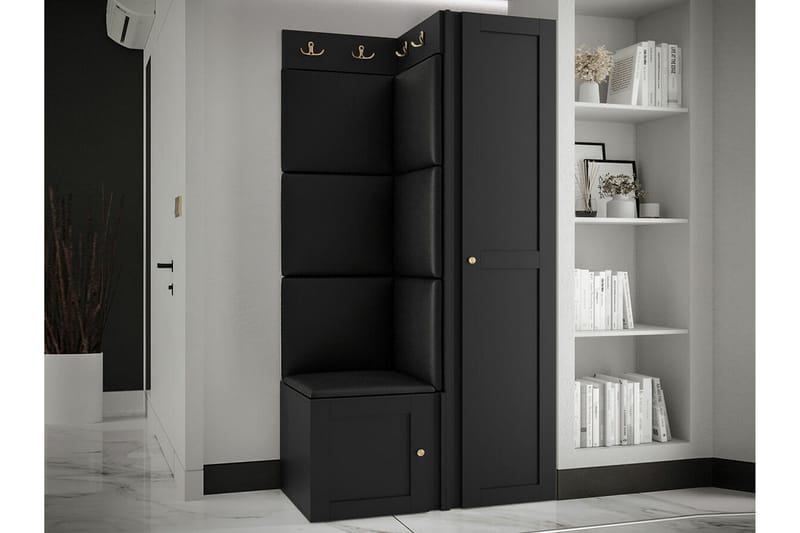 Highboard Dunvegan - Musta - Säilytys - Kaappi - Säilytyskaappi