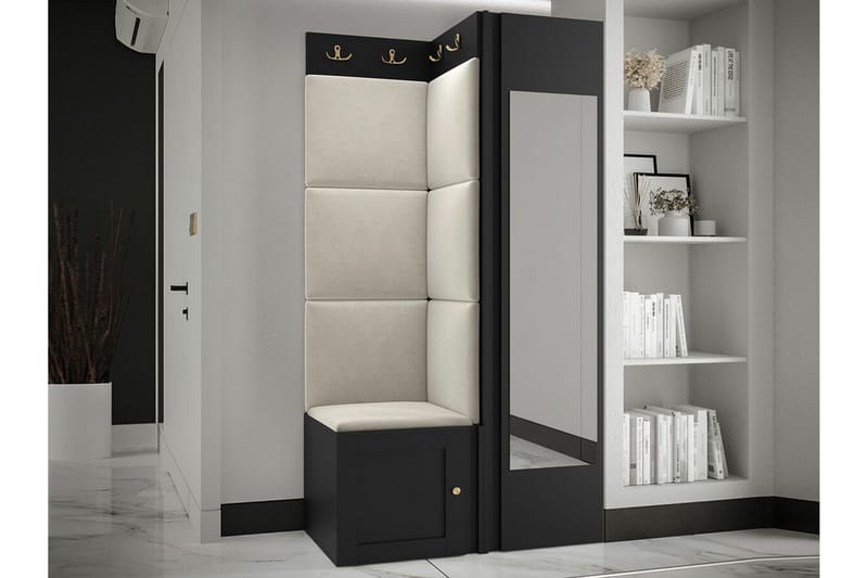 Highboard Dunvegan - Musta - Säilytys - Kaappi - Säilytyskaappi