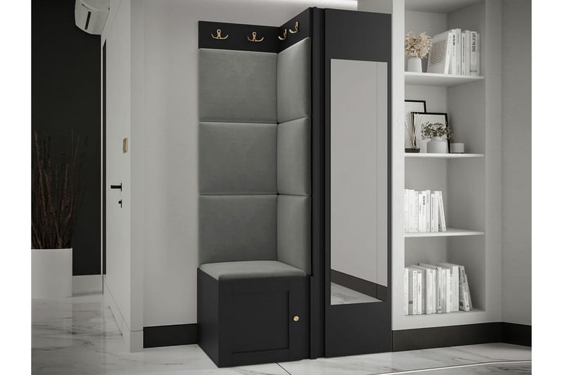 Highboard Dunvegan - Musta - Säilytys - Kaappi - Säilytyskaappi