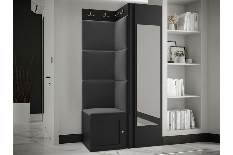 Highboard Dunvegan - Musta - Säilytys - Kaappi - Säilytyskaappi