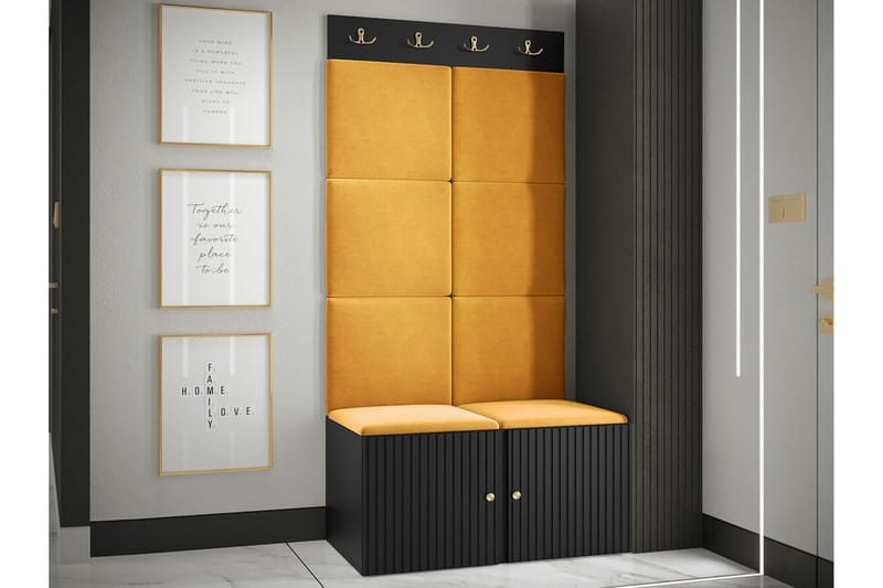 Highboard Dunvegan - Musta - Säilytys - Kaappi - Säilytyskaappi