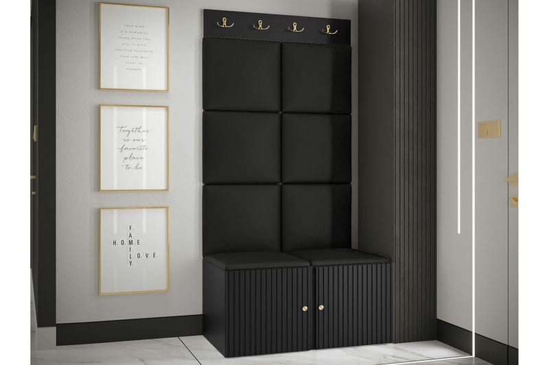 Highboard Dunvegan - Musta - Säilytys - Kaappi - Säilytyskaappi