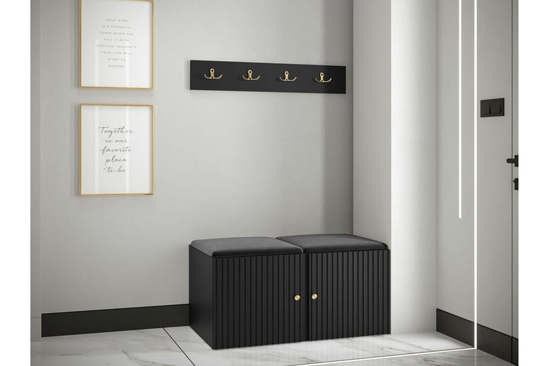 Highboard Dunvegan - Musta - Säilytys - Kaappi - Säilytyskaappi