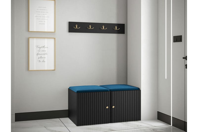 Highboard Dunvegan - Musta - Säilytys - Kaappi - Säilytyskaappi