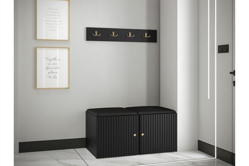 Highboard Dunvegan - Musta - Säilytys - Kaappi - Säilytyskaappi