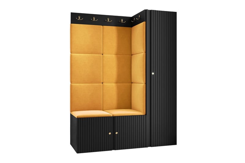 Highboard Dunvegan - Musta - Säilytys - Kaappi - Säilytyskaappi