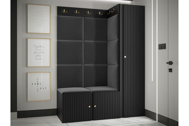 Highboard Dunvegan - Musta - Säilytys - Kaappi - Säilytyskaappi