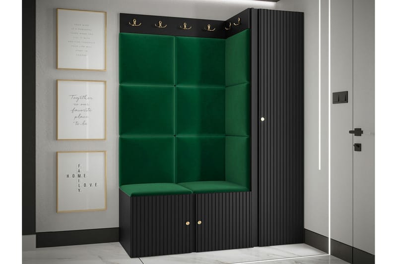 Highboard Dunvegan - Musta - Säilytys - Kaappi - Säilytyskaappi