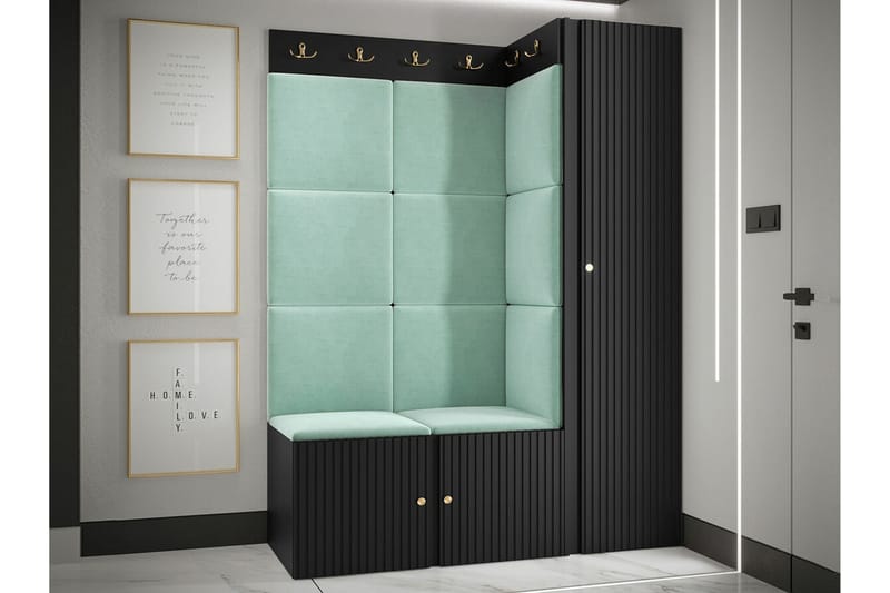 Highboard Dunvegan - Musta - Säilytys - Kaappi - Säilytyskaappi