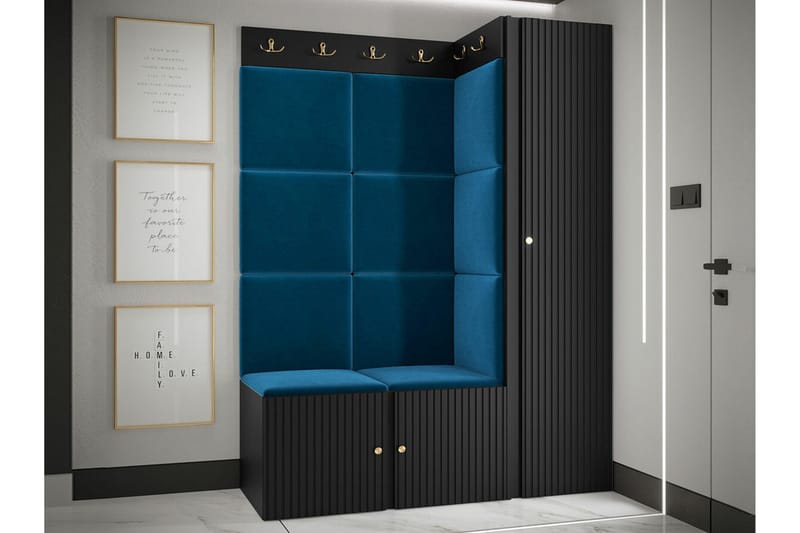 Highboard Dunvegan - Musta - Säilytys - Kaappi - Säilytyskaappi