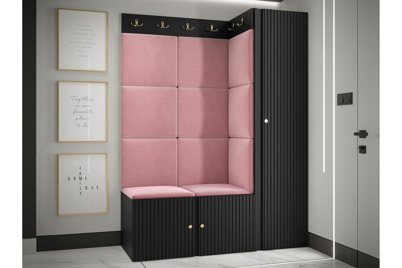 Highboard Dunvegan - Musta - Säilytys - Kaappi - Säilytyskaappi