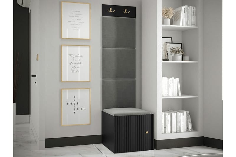 Highboard Dunvegan - Musta - Säilytys - Kaappi - Säilytyskaappi