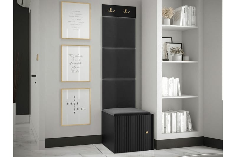 Highboard Dunvegan - Musta - Säilytys - Kaappi - Säilytyskaappi